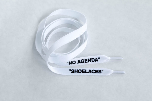 "SHOELACES" White - Flat LacesPrinted - No Agenda
