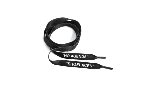 "SHOELACES" Black - Flat LacesPrinted - No Agenda