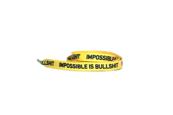 IMPOSSIBLE IS BULLSHIT Yellow - Flat LacesPrinted - No Agenda